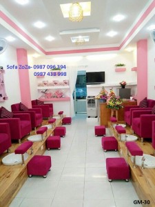 ghế nail hồng mẫu 030